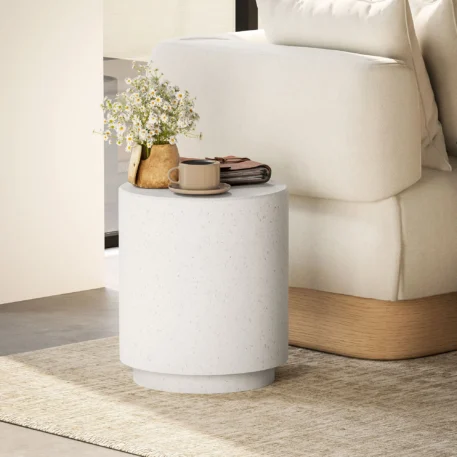 Round Side Table with 4 Adjustable Feet