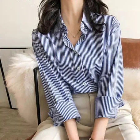 Classic Striped Spring Blouse