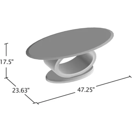 Contemporary Glass Top Coffee Table, 54" x 17.75" x 26.25" - Image 3