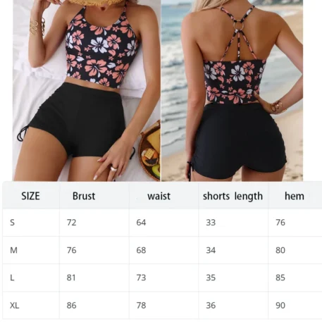 Printed Flower Tankini Set - Image 6