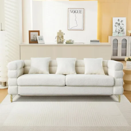 Luxury Teddy Sofa Set - 3 Seater Couch and Loveseat with 5 Pillows - Image 3