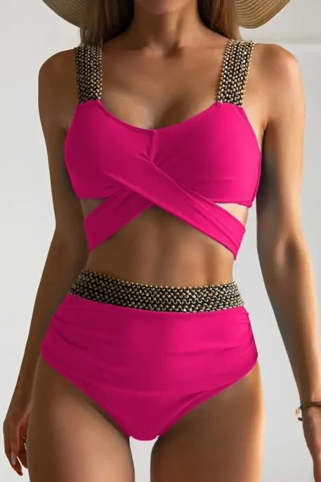 Cross High Waist Bikini - Image 10