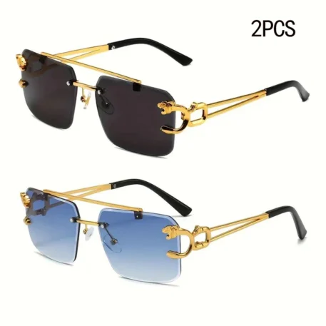 Fashion Leopard Rimless Sunglasses - Image 14