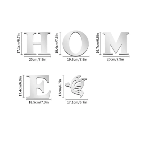 HOME Logo 3D Mirror Wall Sticker Set - Image 6