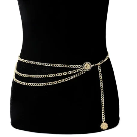 Fashionable Simple Ladies Metal Waist Chain - Image 5