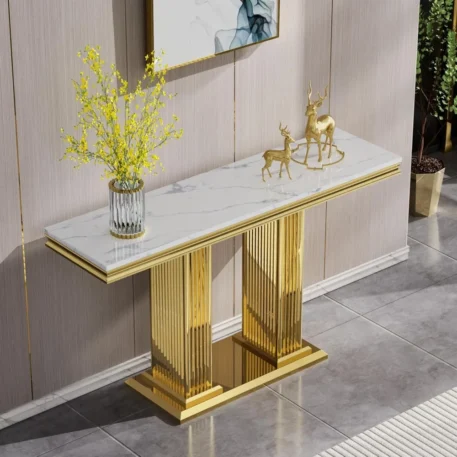 Luxury Accent Entry Way Faux Marble Table