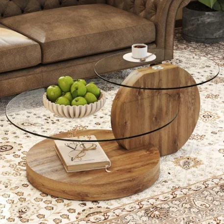 Modern Glass Coffee Table 3-Tier Coffee Table - Image 7