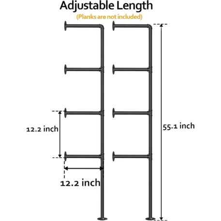 Industrial Iron Pipe Shelf - Wall Mount - Image 2