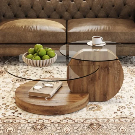 Modern Glass Coffee Table 3-Tier Coffee Table - Image 3