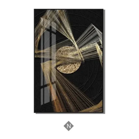 Luxury Abstract Black and Gold Foil Leaves Canvas Art  - NO FRAME - Image 22