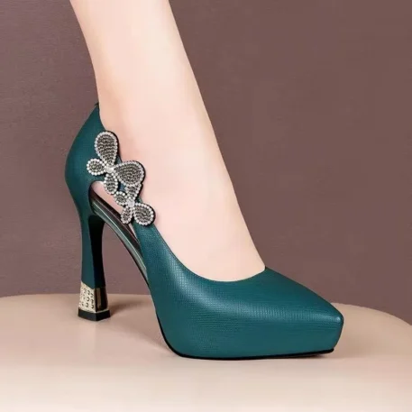 Genuine Leather Platform Pumps