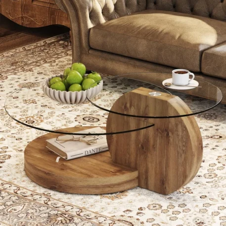 Modern Glass Coffee Table 3-Tier Coffee Table - Image 2