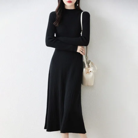 Winter Warm Wool Knitted Dress - Image 7