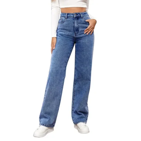 Women's Jeans Straight  High Waist Loose Fit  Ankle Length - Image 5