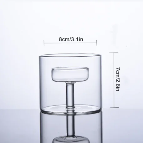 Transparent Glass Candlestick Holder - Image 7