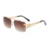 Fashion Leopard Rimless Sunglasses - Image 4