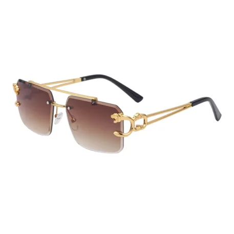 Fashion Leopard Rimless Sunglasses - Image 4