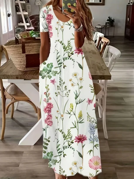 Women's plus size floral print dress