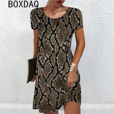 3D Snake Print Dress - Image 7