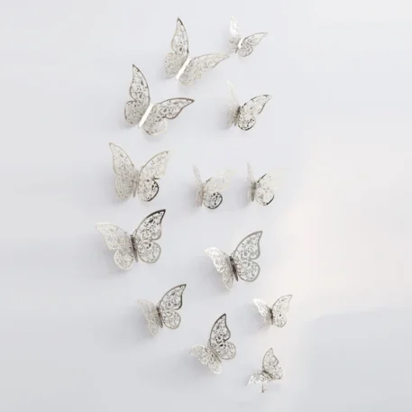 12Pcs 3D Hollow Butterfly Creative Wall Sticker - Image 8