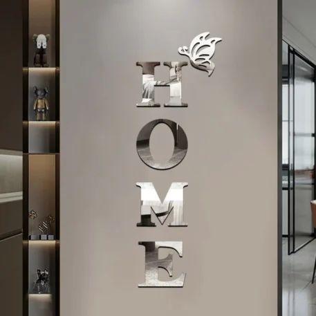 HOME Logo 3D Mirror Wall Sticker Set - Image 5