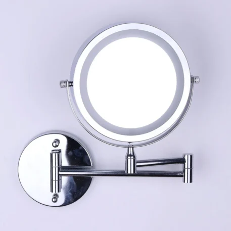 Wall Mounted Folding Arm Extend Bathroom Mirror With LED Light 10X Magnification - Image 8