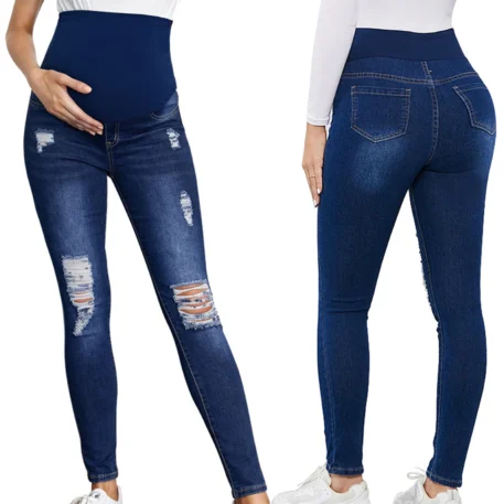 Maternity High Waist with Support Belly Jeans - Image 10