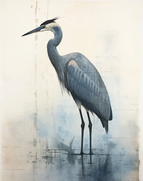 Blue Heron Watercolor Canvas Painting Wall Prints  No Frame - Image 6