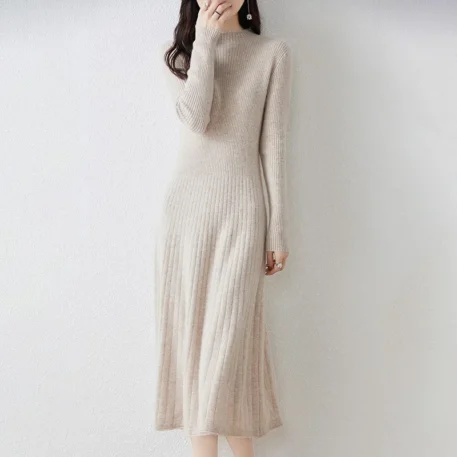 Winter Warm Wool Knitted Dress - Image 5