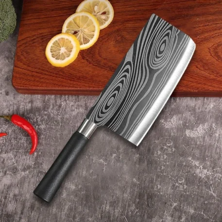 Laser Damascus Pattern Utility Kitchen Knife Set - Image 3