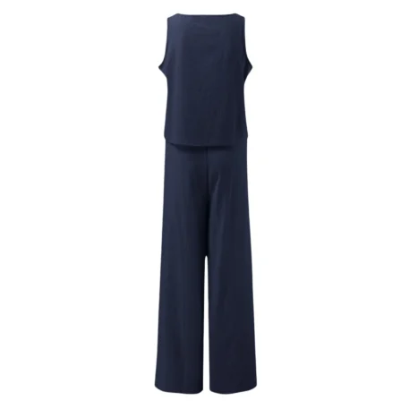 Summer  Cotton Linen Top and Wide Leg Pants - Image 5