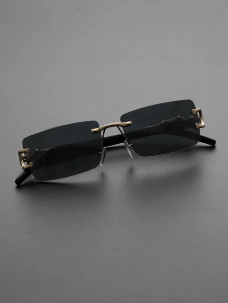 Fashionable Trendy Frameless Rectangular Sunglasses - Image 3