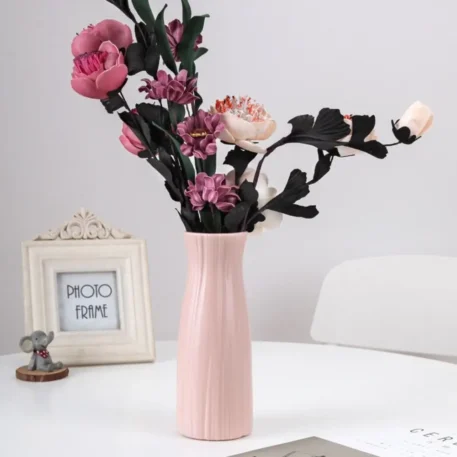 Plastic Flower Vase Imitation Ceramic Solid Color - Image 6