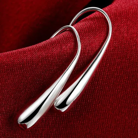 925 Sterling Silver Water Drop Pendants Earrings - Image 2