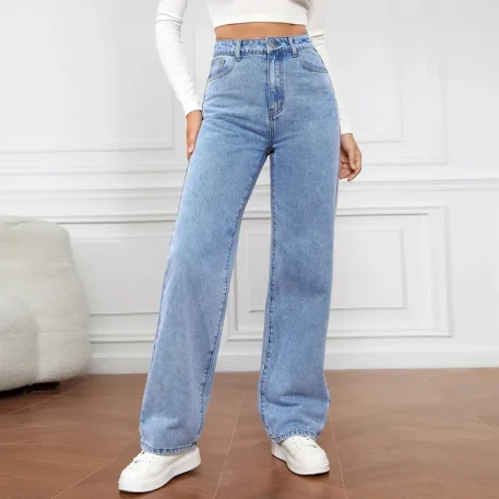 Women's Jeans Straight  High Waist Loose Fit  Ankle Length - Image 8