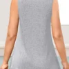 Plus Size Casual Grey Lace Tank Top - Image 3