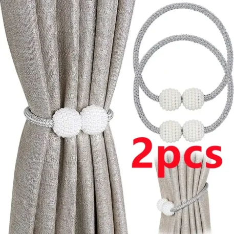 2PCS Pearl Magnetic Curtain Clip