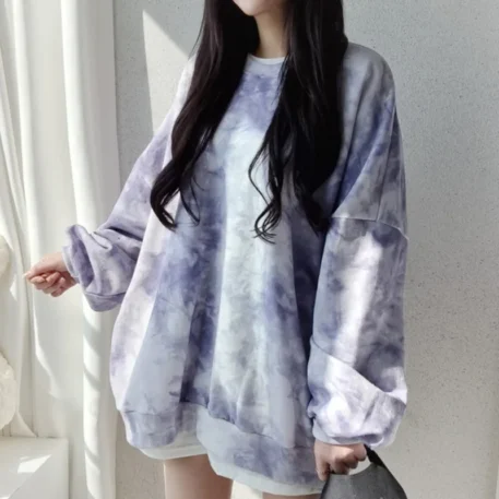 Autumn Tie Dye Long Sleeve Hoodie - Image 6