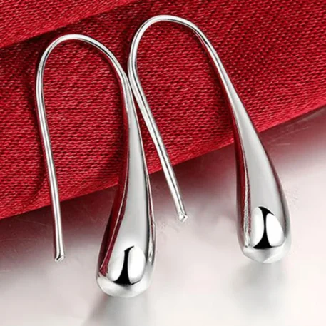 925 Sterling Silver Water Drop Pendants Earrings