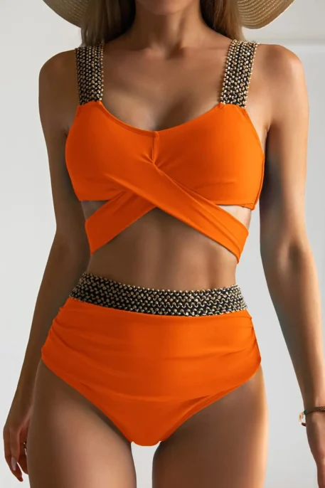 Cross High Waist Bikini - Image 6