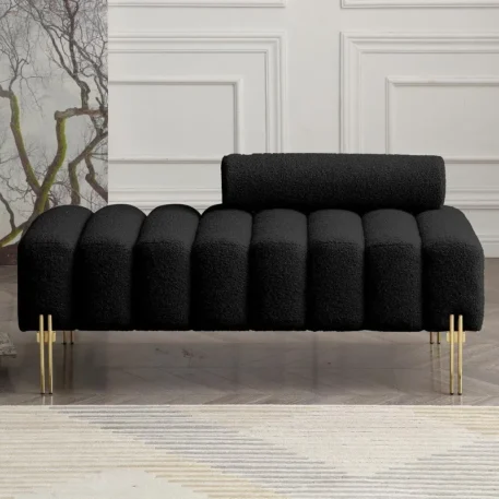 53.2" Modern Upholstered Accent Sofa with Golden Legs and Adjustable Backrest - Image 5