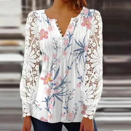 Casual Loose Shirt  Long sleeve Printed - Image 2