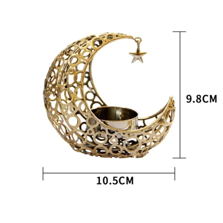 10.5CM  crescent moon star moon metal candle holder - Image 5