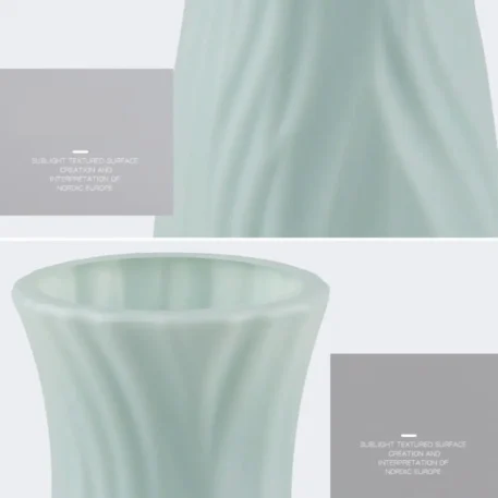 Plastic Flower Vase Imitation Ceramic Solid Color - Image 4