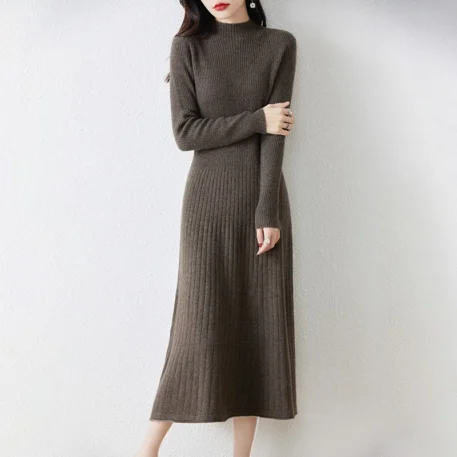 Winter Warm Wool Knitted Dress - Image 4