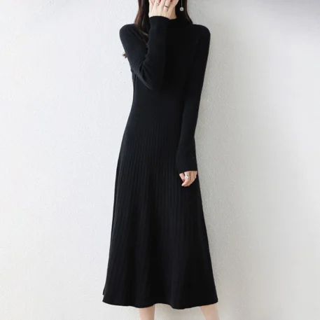 Winter Warm Wool Knitted Dress - Image 6