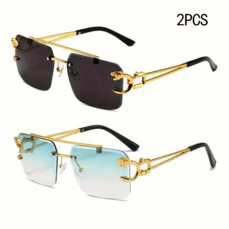 Fashion Leopard Rimless Sunglasses - Image 18