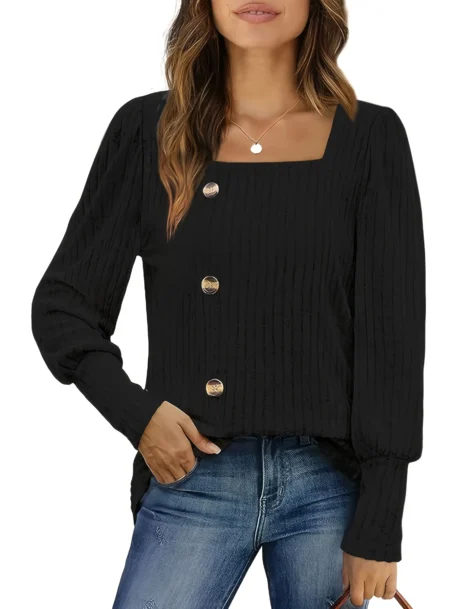 Solid Rib Knit Sweater - Image 9