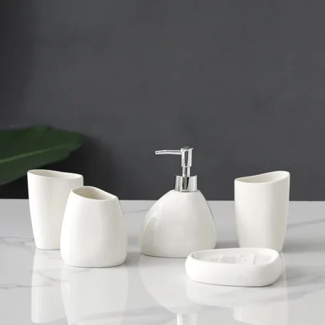 Ceramic Bathroom Accessory Set - Image 8