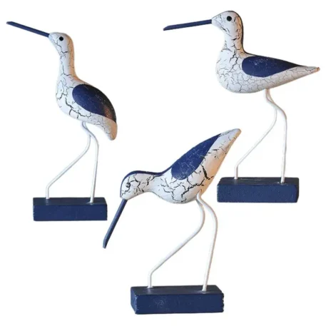 3Pcs Mediterranean Style Wooden Seabird Decoration - Image 6